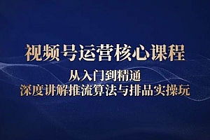 (13863期)视频号运营核心课程,从入门到精通,深度讲解推流算法与排品实操玩