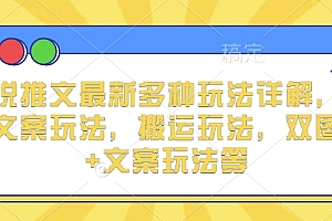 小说推文最新多种玩法详解,实况文案玩法,搬运玩法,双图片+文案玩法等