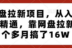 网盘拉新项目,从入门到精通,靠网盘拉新3个多月搞了16W