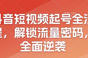 抖音短视频起号全流程,解锁流量密码,全面逆袭