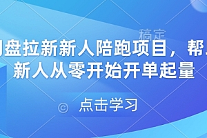 网盘拉新新人陪跑项目,帮助新人从零开始开单起量