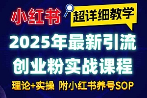 2025年最新小红书引流创业粉实战课程【超详细教学】小白轻松上手,月入1W+,附小红书养号SOP