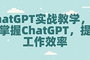 ChatGPT实战教学,快速掌握ChatGPT,提高工作效率