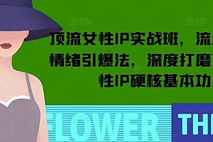 顶流女性IP实战班,流量上亿情绪引爆法,深度打磨顶流女性IP硬核基本功