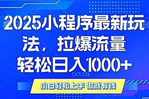 (14028期)2025年小程序最新玩法,流量直接拉爆,单日稳定变现1000+