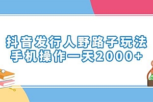 (14041期)抖音发行人野路子玩法,手机操作一天2000+