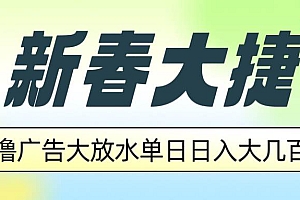 (14043期)新春大捷,撸广告平台大放水,单日日入大几百,让你收益翻倍,开始你的…