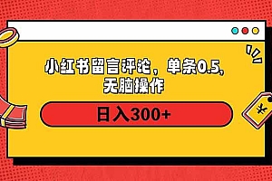 (14044期)小红书评论单条0.5元,日入300+,无上限,详细操作流程