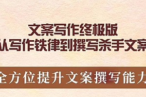 (14056期)文案写作终极版,从写作铁律到撰写杀手文案,全方位提升文案撰写能力
