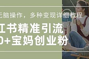 小红书混剪日引200+宝妈创业粉,简单无脑操作,多种变现详细教程