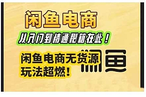 闲鱼电商实战课,从入门到精通秘籍在此,闲鱼电商无货源玩法超燃!