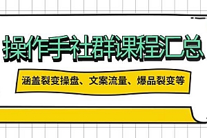 (14104期)操作手社群课程汇总,涵盖裂变操盘、文案流量、爆品裂变等多方面内容