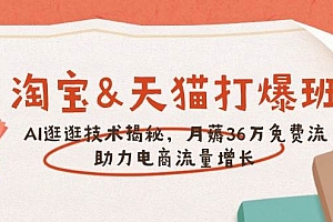 (14106期)淘宝&天猫 打爆班,AI逛逛技术揭秘,月薅36万免费流,助力流量增长