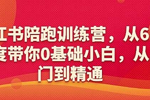 小红书陪跑训练营,从6大维度带你0基础小白,从入门到精通