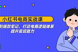 小红书电商实战课:开店到爆款笔记,打造电商逻辑体系,提升变现能力