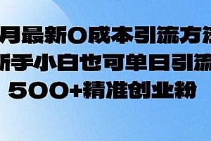 2月最新0成本引流方法,新手小白也可单日引流500+精准创业粉