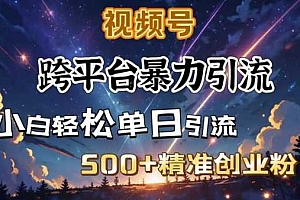 跨平台暴力引流,私域完美闭环,日引500+精准创业粉