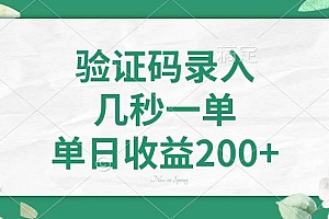 (14221期)验证码录入,几秒一单,单日收益200+