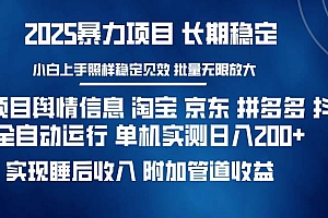 (14244期)暴力项目舆情信息 淘宝 京东 拼多多 抖音全自动运行 单机日入200+ 实现…