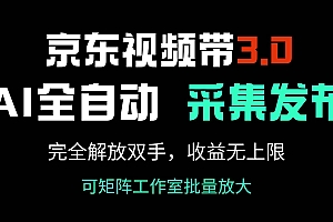 (14262期)京东视频带货3.0,Ai全自动采集+自动发布,完全解放双手,收入无上限…