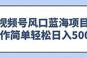 (14276期)视频号风口蓝海项目,操作简单轻松日入500+