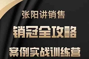 张阳讲销售实战训练营,案例实战训练,销冠全攻略