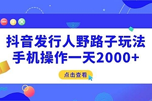(14319期)抖音发行人野路子玩法,手机操作一天2000+