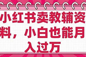 小红书卖教辅资料,0 成本,纯利润,售后成本极低,小白也能月入过W