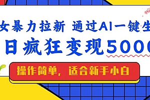 (14347期)美女暴力拉新,通过AI一键生成,单日疯狂变现5000+,纯小白一学就会!