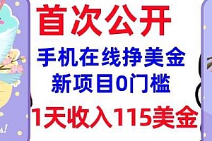 在线挣美金新项目,0门槛,1天收入115美刀,无脑操作,真正被动收入
