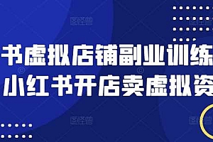 小红书虚拟店铺副业训练营1.0,小红书开店卖虚拟资料