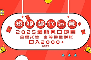(14377期)2025最新风口项目:短视频代运营日入2000+