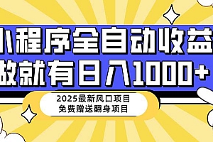 (14398期)25年最新风口,小程序自动推广,,稳定日入1000+,小白轻松上手