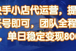 快手小店代运营,提供账号即可,团队全程操盘,单日稳定变现8张【揭秘】