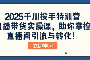 (14423期)2025千川投手特训营:直播带货实操课,助你掌控直播间引流与转化!