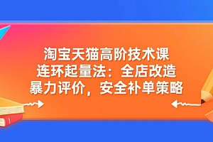 (14469期)淘宝天猫高阶技术课:连环起量法:全店改造,暴力评价,安全补单策略