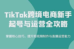 TikTok跨境电商新手起号与运营全攻略,掌握核心技巧,提升短视频制作与直播运营能力
