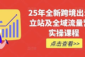25年全新跨境出海独立站及全域流量营销实操课程,跨境电商独立站TIKTOK全域营销普货特货玩法大全