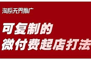 淘宝可复制的微付费起店打法,带你掌握可复制的微付费起店打法