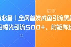 【引流必备】全网首发咸鱼引流黑科技,单日曝光引流500+,附矩阵玩法【揭秘】