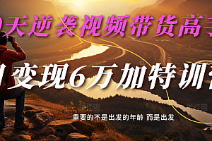 2025视频带货30天逆袭视频带货高手,单月变现6万加特训营