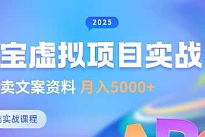 淘宝虚拟项目垂直玩法,新手卖文案资料,月入5k+