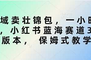 私域卖壮锦包,一小时3张,小红书蓝海赛道3.0版本, 保姆式教学