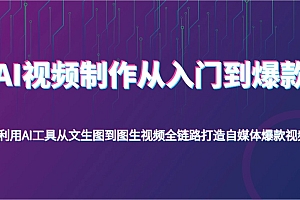 AI视频制作从入门到爆款,利用AI工具从文生图到图生视频,全链路打造自媒体爆款视频