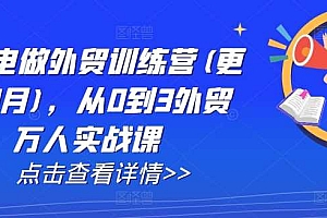 AI闪电做外贸训练营(更新25年3月),从0到3外贸万人实战课