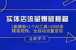 实体店流量爆破秘籍:1套模板+1个AI工具=1000条精准视频,全自动流量变现