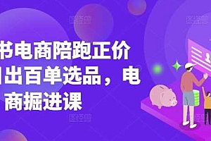 小红书电商陪跑正价课,小红书官方认证电商讲师教学,日出百单选品,电商掘进课