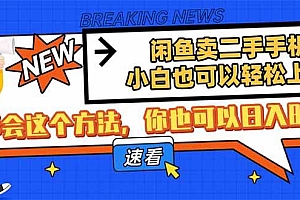 (14221期)闲鱼卖二手手机,小白也可以轻松上手,学会这个方法,你也可以日入800+