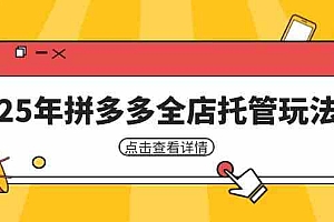 25年拼多多全店托管玩法,矩阵动销裂变玩法如何低风险盈利 新手运营秘籍