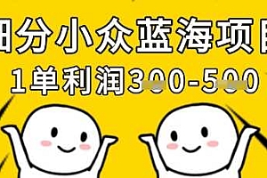 细分小众蓝海项目,一单利润3张,每月收入稳定过1w+